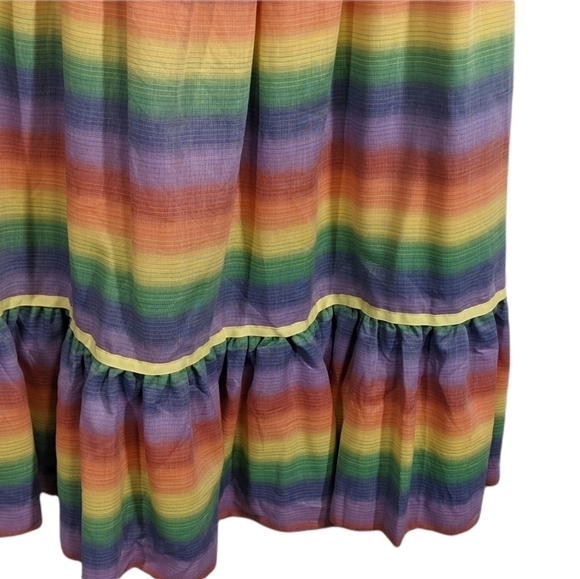 Vintage Pat Pnemo Rainbow Ribbon Ruffle Dress - Picture 2 of 6